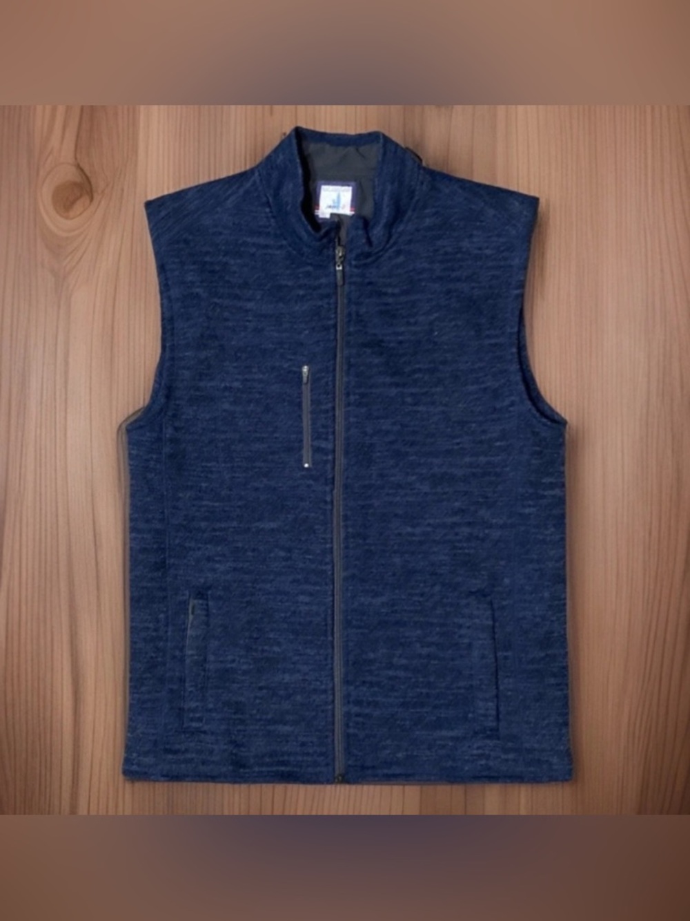 Johnnie-O Tahoe Vest Heathered Blue Fleece Golf Full Two-Way Zip Women’s 16